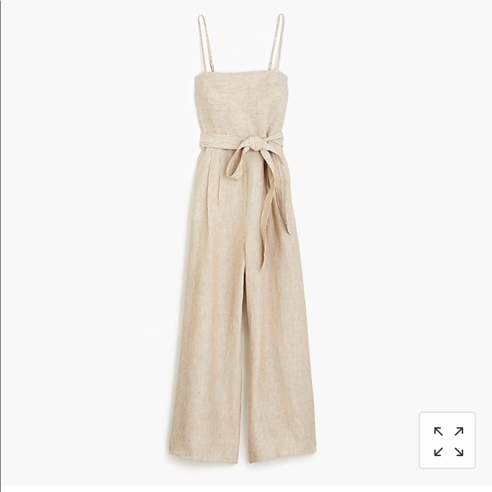J.crew Spaghetti Strap Linen Jumpsuit
